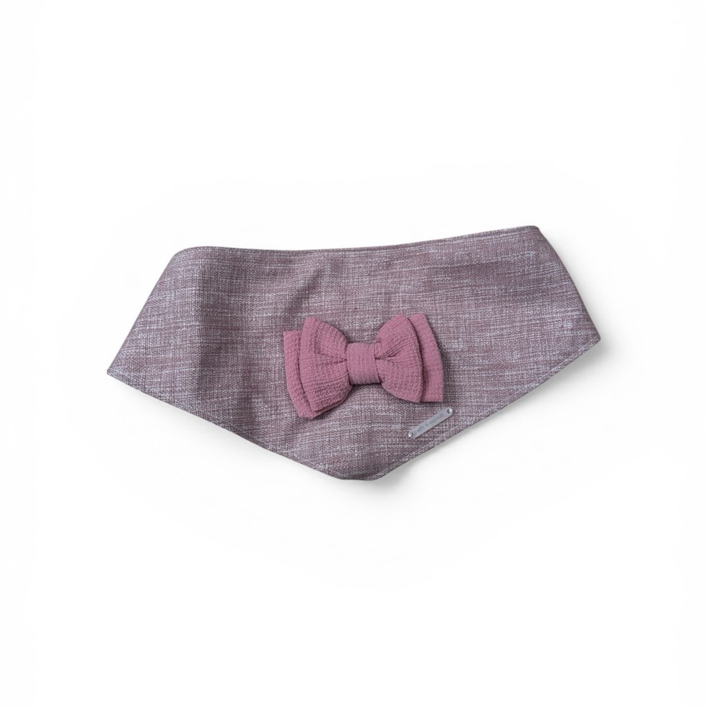 Nelly & Maximilli Soft Pink Dog Bandana with Bow Detail Tie-On pet cat
